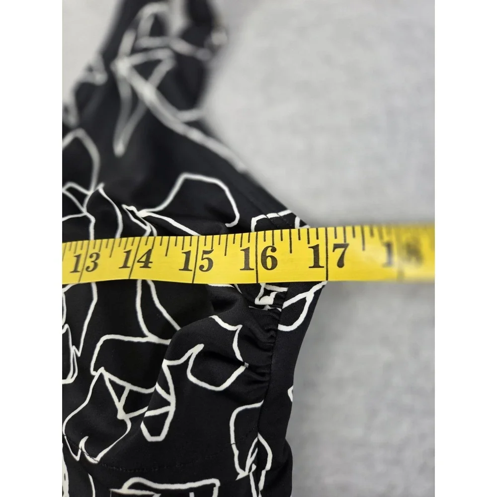 Calvin Klein 18 One Piece Bathing Swim Suit Black White Geo Floral Whimsigoth